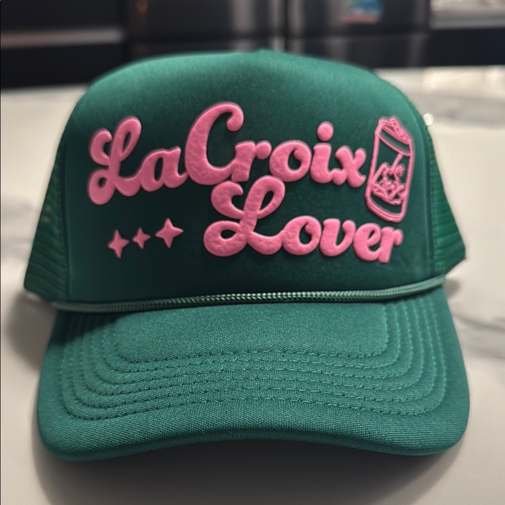 LaCroix Green and Pink Cap
🧢 La Croix trucker hat brand new